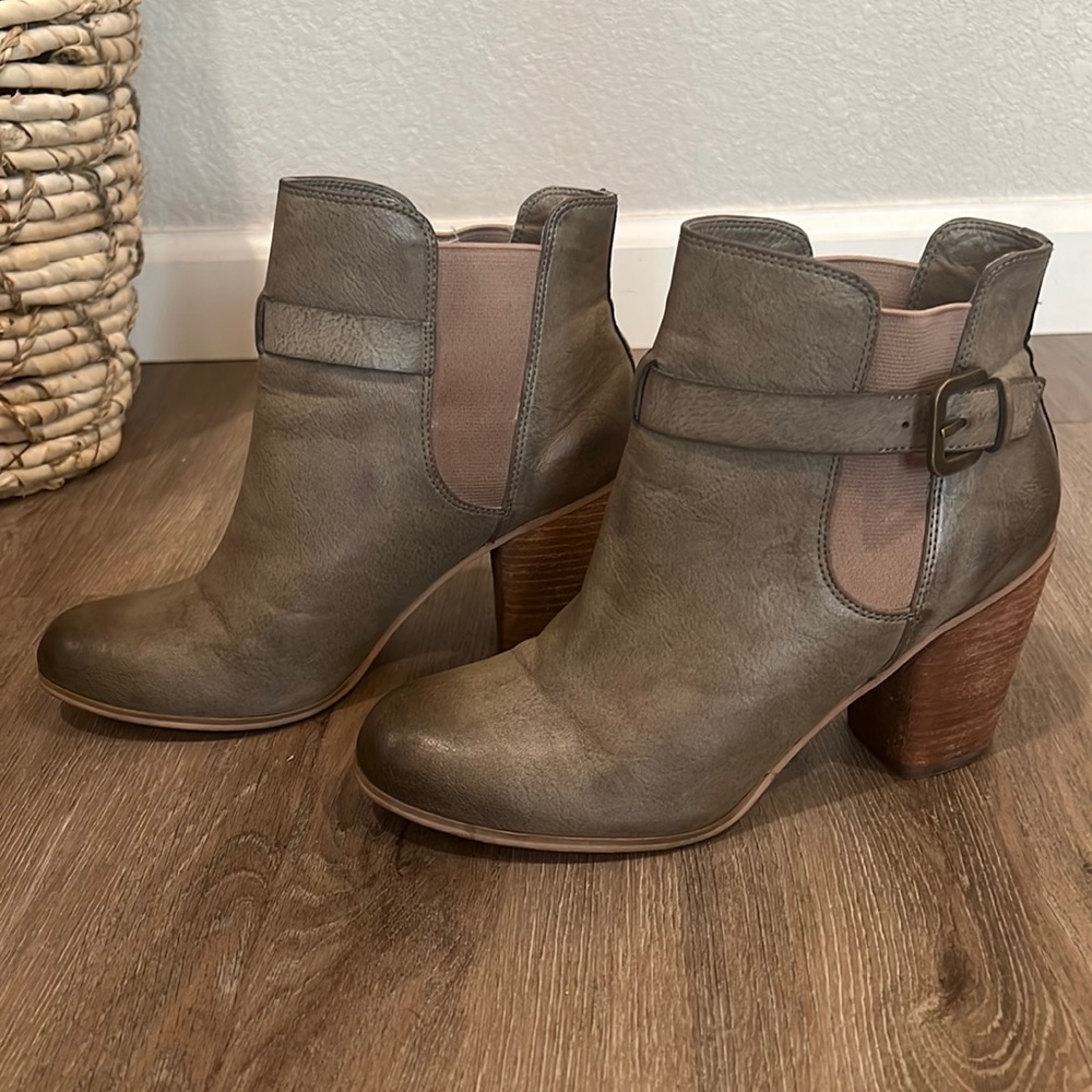 Grayish Brown Ankle Booties 8.5